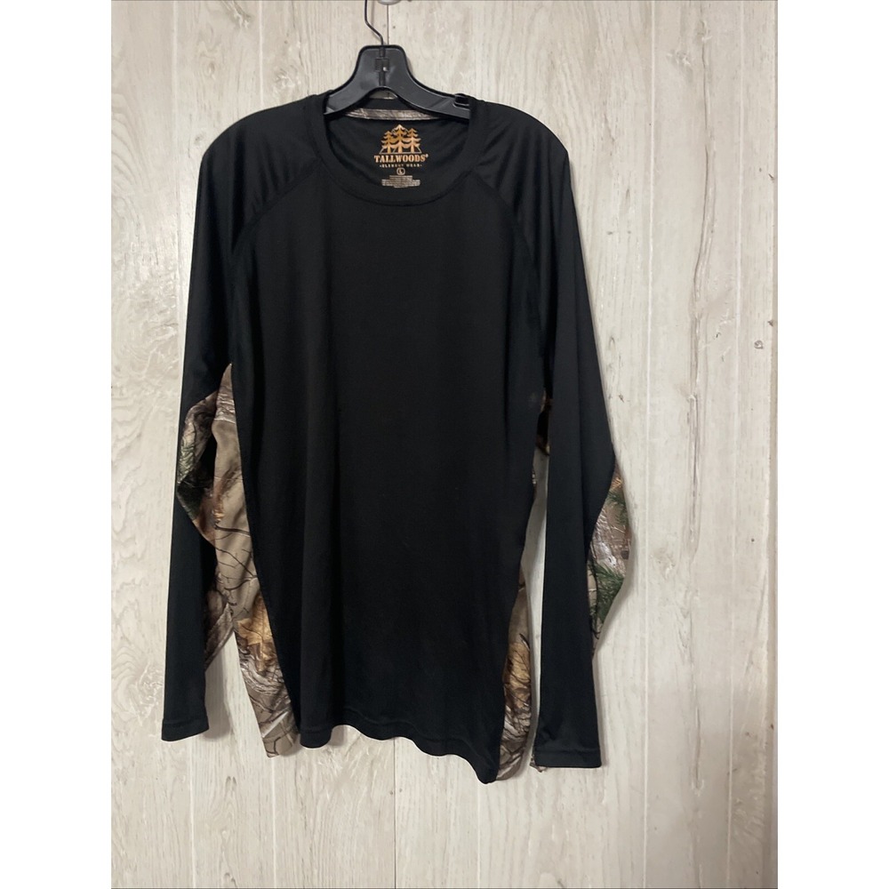 Mossy Oak Brush Sz L Men's T Shirt Camo Long Sleeve Moisture Wicking